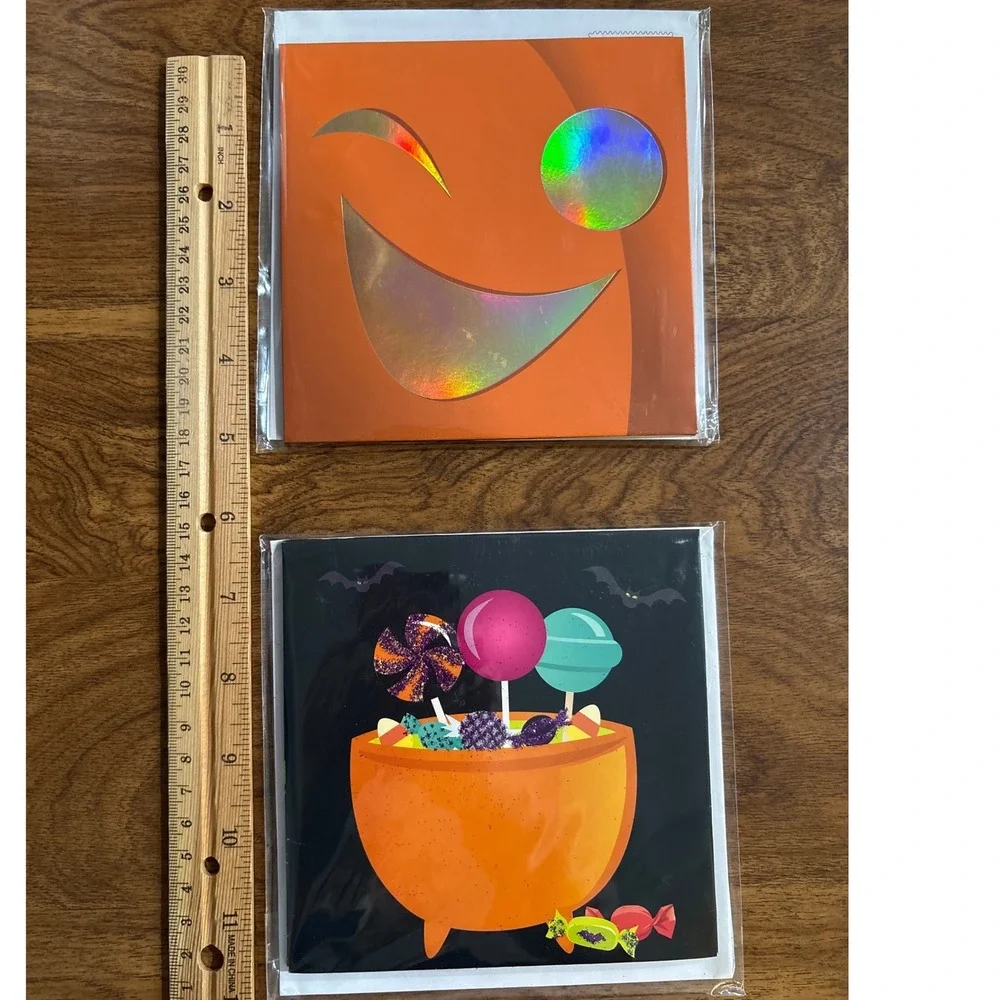 2 Treasures Halloween Pop Up Greeting Cards Pumpkin Candy Treats New Sealed‎